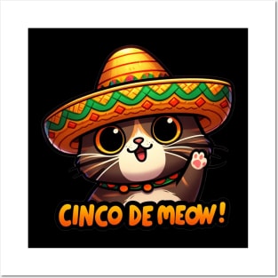 Cinco De Mayo Meow Cat Posters and Art